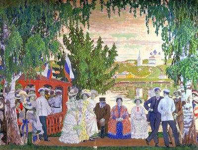 Feestelijke bijeenkomst, 1910 door Boris Mikhailovich Kustodiev